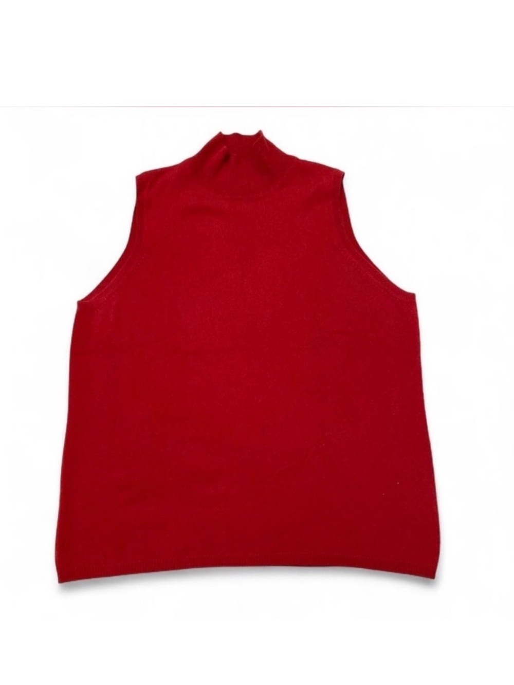 Coldwater Creek 100% Cashmere Sleeveless Mock Neck Sweater Womens Medium Classic